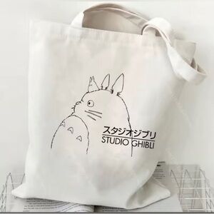 Studio Ghibli White Tote Bag with Totoro Illustration NWOT